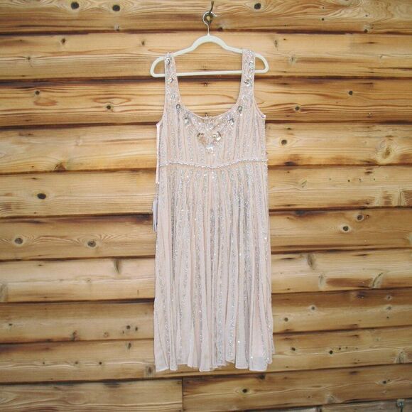 MAC DUGGAL 94155 Pink Sleeveless Scoop Neck Embellished Midi Dress - Picture 10 of 12